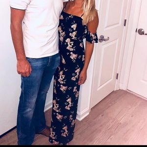 Black flower jumpsuit